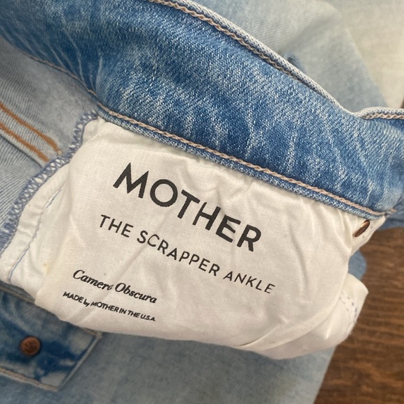 MOTHER THE SCRAPPER ANKLE IN CAMERA OBSCURA HI RISE BUTTON FLY STRETCH DENIM - Picture 12 of 12